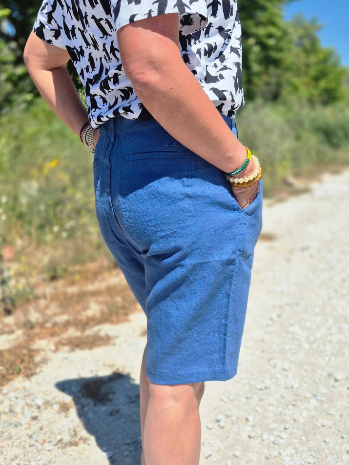 Linen Shorts - Lapis Blue - Unisex
