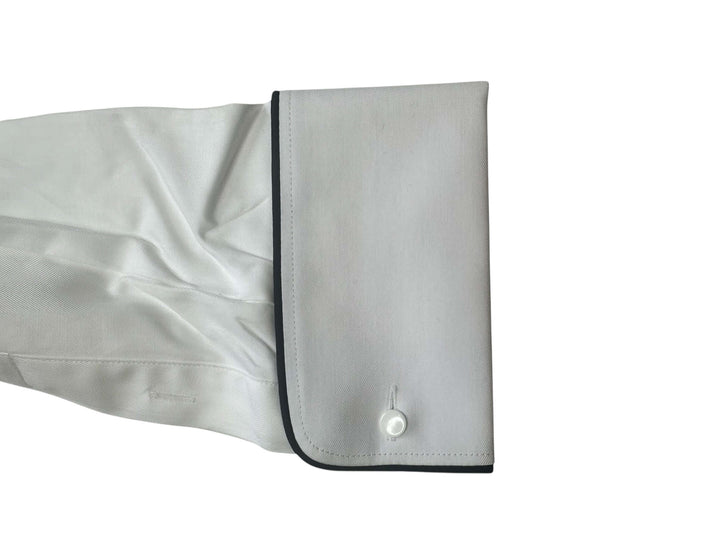 Formal Shirt White Dove with Blue Trim - Charlie 7 Long Sleeves
