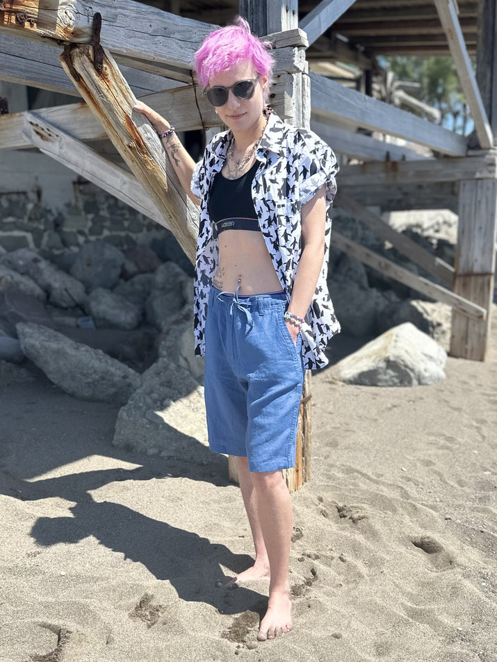 Linen Shorts - Lapis Blue - Unisex