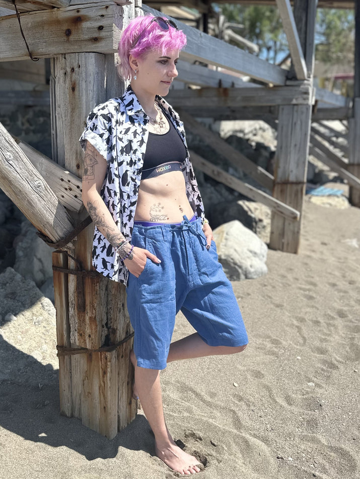 Linen Shorts - Lapis Blue - Unisex