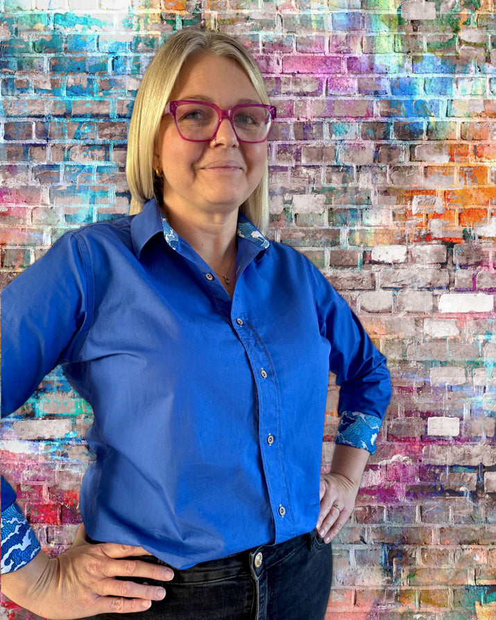 Deep Blue Shirt Long Sleeves