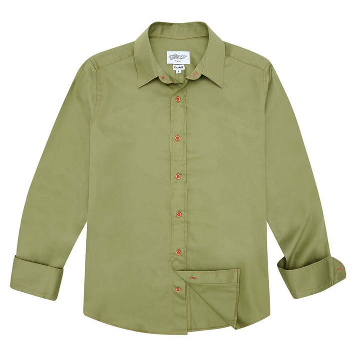 Olive Green Shirt -Charlie 1, Billie 7, Alex 5 sizes only GFW Clothing Olive Green Shirt -Charlie 1, Billie 7, Alex 5 sizes only GFW Clothing