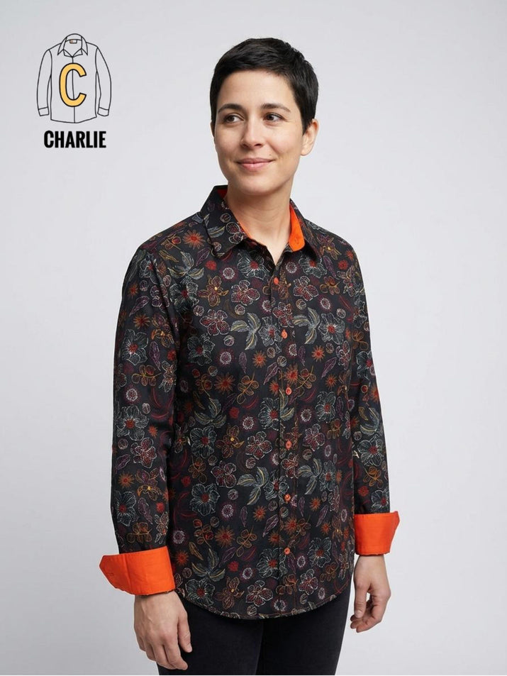 Botanical Print Long Sleeve Shirt