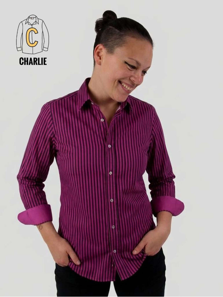 Cherry Stripe Long Sleeve Shirt