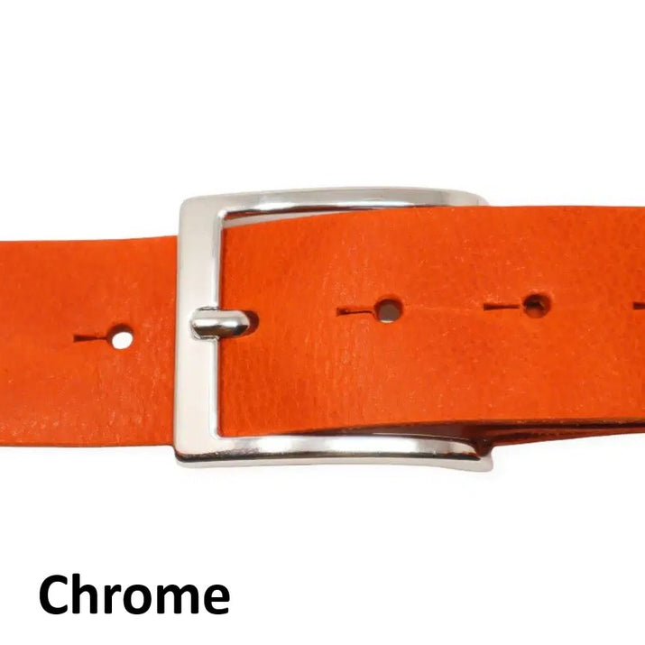Leather Jeans Belt - Orange