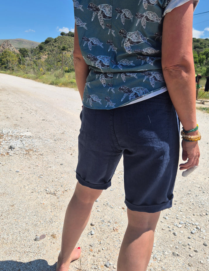 Linen Shorts - Navy - Unisex